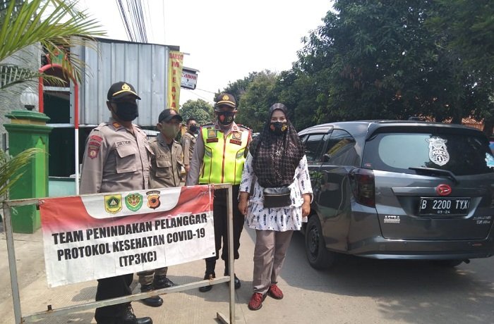 Operasi Yustisi yang dilakukan Polsek Cibinong dan tim gabungan. /Dok. Humas Polres Bogor.