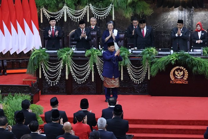 Pidato perdana Presiden RI, Prabowo Subianto. (Dok. Tim Media Prabowo)